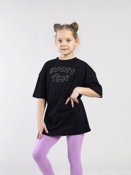 CRB wear / CSJG 64024-22-433 Футболка для девочки,черный/Ex.Cherubino  фото 2