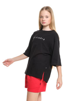 Футболка оверсайз с принтом 22-7453 белый - Mini maxi фото 18