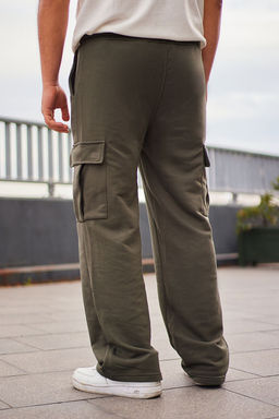 TRENDYOL MAN Haki %100 Pamuk Wide Leg/Genis Kesim Kargo Cepli Esofman Alt? TMNAW25EA00021 - Trendyolmilla фото 3