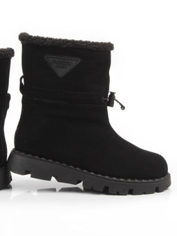 04-PAL273-1Z BLACK Ботинки зимние женские (натуральная замша, 100% шерсть)