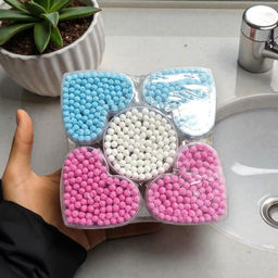 Ватные палочки бамбук, ЭКО продукт, набор 5 упаковок разные цвета