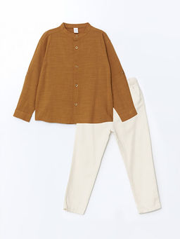 Hakim Yaka Erkek ?ocuk G?mlek ve Pantolon 2li