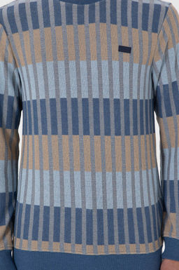 Erkek Regular Fit Bisiklet Yaka Krem Sweatshirt