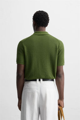 TEXTURED KNIT POLO SHIRT - Zara фото 3