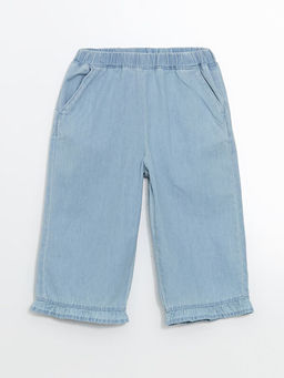 Beli Lastikli K?z ?ocuk Jean Pantolon