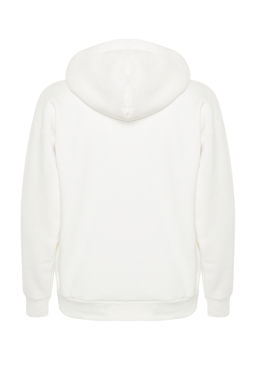 Ekru Kal?n Ici Polarl? Oversize/Genis Kal?p Kapusonlu Basic Orme Sweatshirt TWOAW24SW00103