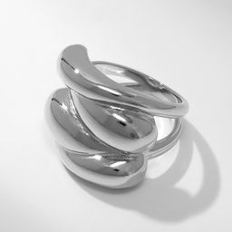Кольцо металл Тренд капли, цвет серебро, размер 16