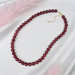 Колье из Клубничного кварца 42 см +