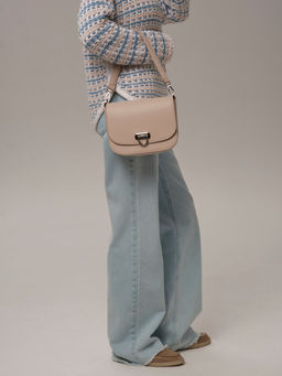 Сумка кожаная Azaro 30741 беж.жемчуг