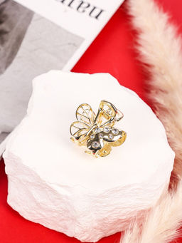 Цена за 6 шт. Крабик для волос «Оливия», бабочка, 2.5 см, золото