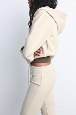 STITCHED INTERLOCK BELL BOTTOM TROUSERS - Zara фото 14