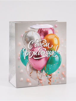 Цена за 2 шт. Пакет подарочный «С Днём рождения. Шары», 23×27×11.5 см
