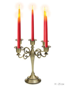 Подсвечник на 5 свечей бронза 25 см / 6305S /уп 30/