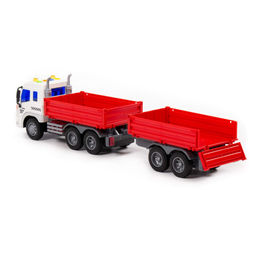 Сити, автомобиль бортовой с прицепом инерционный (со светом и звуком) (красный) (в коробке) - Полесье фото 3