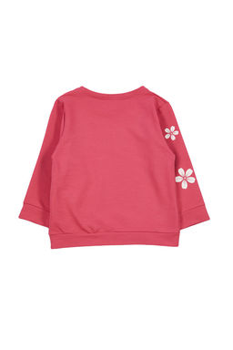 Fusya K?z Cocuk Mevsimlik-Ince Cicek Desenli Orme Sweatshirt TKDAW25SW00001