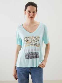 V Yaka Bask?l? Kad?n Ti??rt