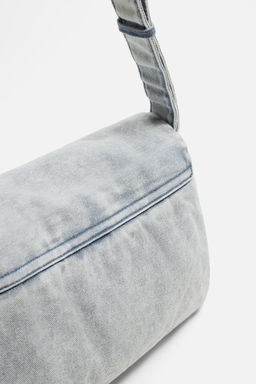 WASHED-EFFECT DENIM CROSSBODY BAG - Zara фото 3