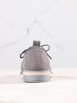 Мокасины 191.rosegr. серый замок замша