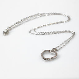 Кулон на цепочке «Подари счастье», циркон, сердце, белый в серебре, 45 см