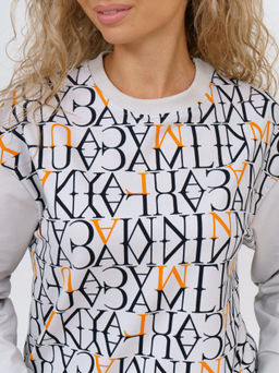 892 Свитшот "Светло-серый/буквы/оранжевый"