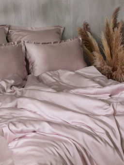 Простыня на резинке 2-спальная SL Home Tencel, 160×200+30 см, тенсель, пудровая