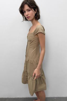 VESTIDO MIDI BOTONES / Oliva - Zara фото 4