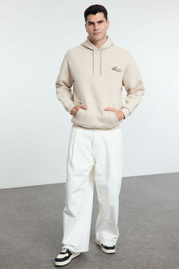 TRENDYOL MAN Haki Oversize/Genis Kesim Nak?sl? Ici Polarl? Kapusonlu Sweatshirt TMNAW25SW00016 - Trendyolmilla фото 2