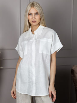 Рубашка блузка лен 57%, вискоза 43%