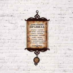 Свиток настенный «Домашние правила», панно А5