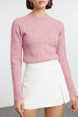 Somon Yumusak Dokulu Dik Yaka Regular Triko Kazak TEDAW25KZ00041 - Trendyolmilla фото 14