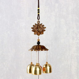 Музыка ветра «Ганеша в лотосе», 3 колокольчика, 40 см