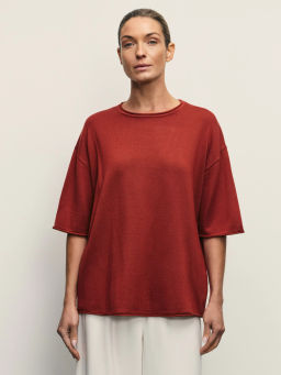 Вязаная футболка свободного кроя / Zarina  фото 3