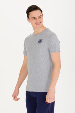 U. S. Polo Assn Мужская серая меланжевая футболка с круглым вырезом - U.s. polo assn фото 3