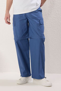 TRENDYOL MAN Lacivert Straight Kal?p Parasut Kumas Fermuarl? Sort Olabilen Pantolon TMNSS25PL00014 - Trendyolmilla фото 2