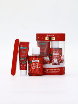 Подарочный набор косметики New Year Collection, гель для душа, крем для рук, пилочка, красный, URAL LAB