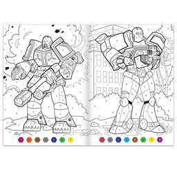 Цена за 3 шт. Раскраска по номерам Атака роботов, 16 стр., формат А4