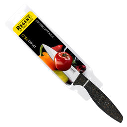 Нож кухонный для овощей Filo 9см из нержавеющей стали, ширина 1,5см, длина 20см, пластмассовая ручка с покрытием soft-touch, ПВХ чехол-повес, Regent (Китай) - Домашняя мода фото 2