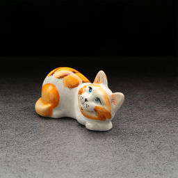 Фигурка фарфоровая «Котя Муся», рыжая, 9 см