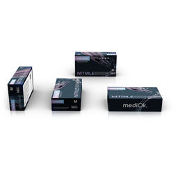Mediok Перчатки нитриловые смотровые одноразовые неопудренные / Nitrile Optima, размер M, черный, 50 пар (100 штук)  фото 2