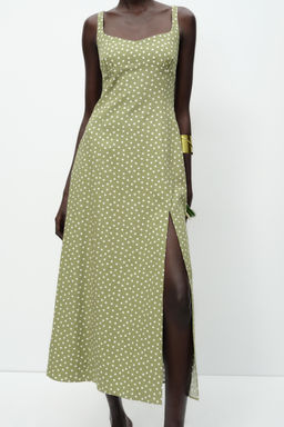 POLKA DOT LINEN BLEND MIDI DRESS - Zara фото 11