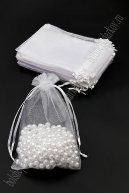 Мешочек из органзы 10*14 см (50 шт) SF-7584, белый