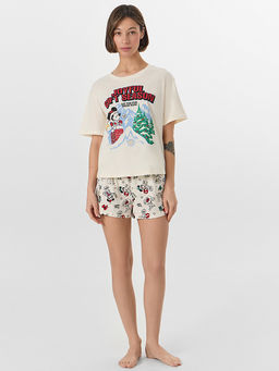 Комплект домашний женский с новогодним принтом