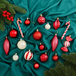 Ёлочные игрушки Зимняя радость, новогодние, набор 40 шт., бело-красный