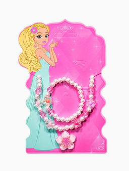 Цена за 2 шт. Набор детский "Выбражулька" 3 пред-а: бусы, браслет, кольцо б-р, цветок, жемчуг, цветной