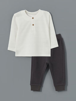 Bisiklet Yaka Erkek ?ocuk Ti??rt ve E?ofman Alt 2li