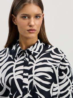 Рубашка из хлопка с принтом / Zarina  фото 6