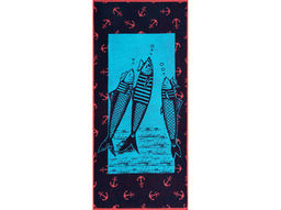 Полотенце махровое 6с102.411ж1 Сардины New(3-бир-т.син) 67х150см