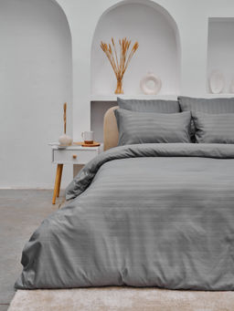 Пододеяльник Микрофибра Страйп - Светлый серый 150х215