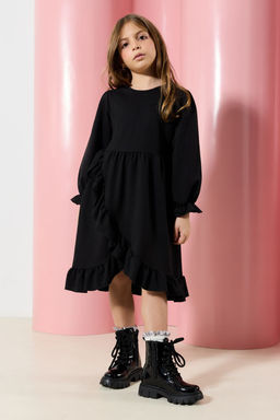 Siyah Fermuarl? ve Bagc?kl? Kucuk K?z Cocuk Kids Postal Rugan Bot TAKAW25BO00045