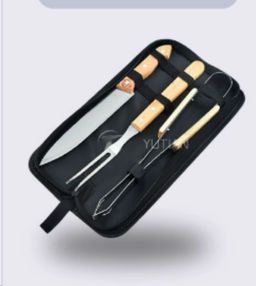 Набор для барбекю 3 предмета в чехле / DW-109 /уп 48/ деревянные ручки